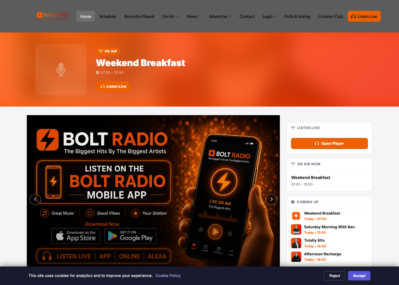 Bolt Radio website