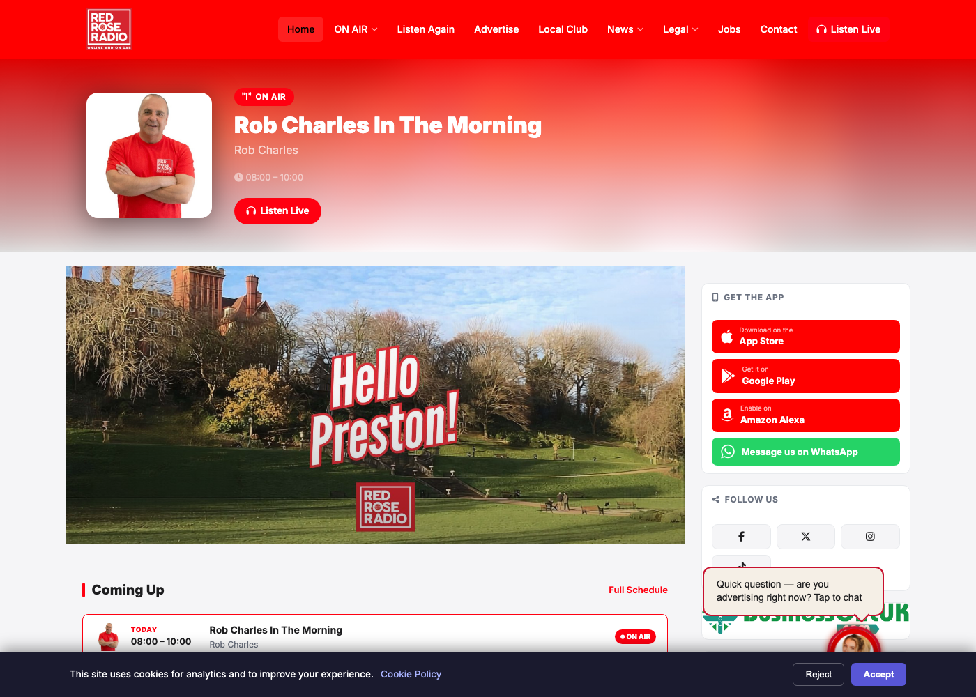 Red Rose Radio website