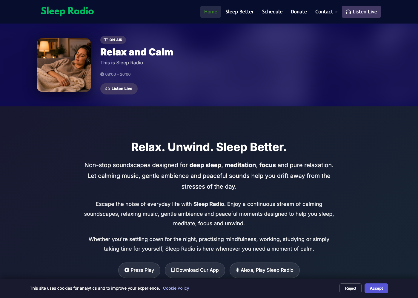 Sleep Radio website
